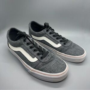 Vans Old Skool Shoes Gray White Pink Stripe Sneakers